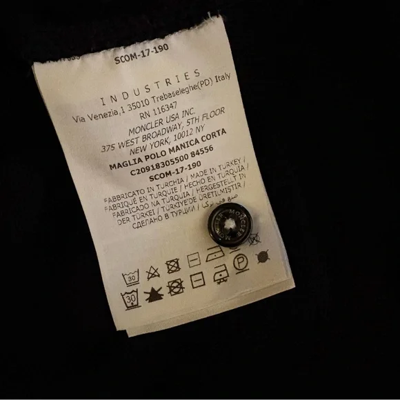 Moncler Men's Polo in Black with Red Accents Size Medium $395 - Picture 15 of 16